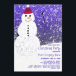 Cute Snowy White Snowman Corporate Kerstmis Kaart<br><div class="desc">Deze leuke, artistieke en leuke uitnodiging voor kerstfeestjes is perfect voor het feestelijke en vrolijke evenement. Hij is voorzien van een met de hand geschilderde witte sneeuwpop met rode petten afbeelding bovenop een blauwe helling hemel met sneeuwvlokken die vallen. Het is artsachtig, feestelijk, schattig en uniek; ideaal om je feest...</div>