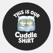 Cute Snuggly Frog Lovers This Is Our Cuddle  Ronde Sticker (Voorkant)
