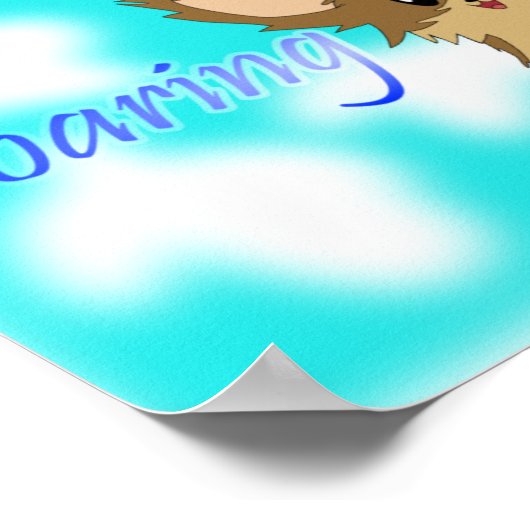 Cute Soaring Dreams Scuffy Puppy Dog Poster (Hoek)