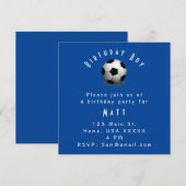 Cute Soccer Birthday Boy Blue and White Kaart (Voorkant / Achterkant)