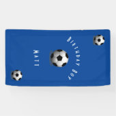 Cute Soccer Birthday Boy Blue and White Spandoek (Horizontaal)