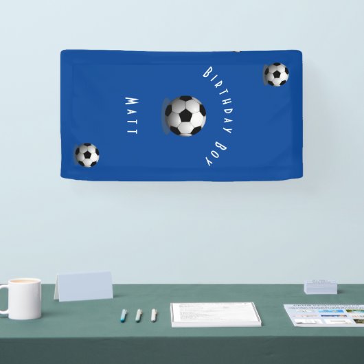 Cute Soccer Birthday Boy Blue and White Spandoek (Beurs)