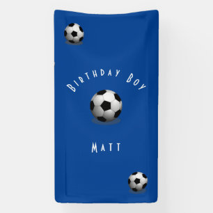 Cute Soccer Birthday Boy Blue and White Spandoek