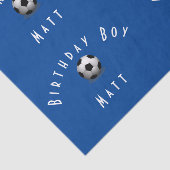 Cute Soccer Birthday Boy Blue and White Tissuepapier (Detail)