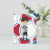 Cute Soccer Boy Briefkaart (Staand voorkant)