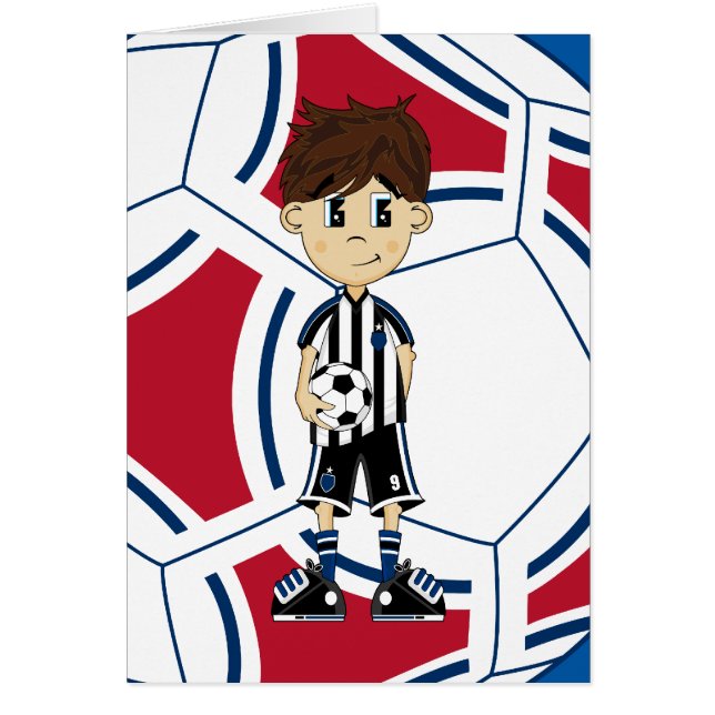 Cute Soccer Boy Card (Voorkant)