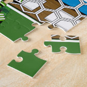 Cute Soccer Boy Jigzaag Puzzle Legpuzzel (Zijkant)