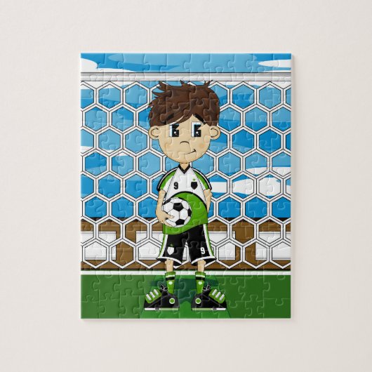 Cute Soccer Boy Jigzaag Puzzle Legpuzzel (Verticaal)