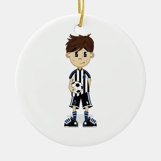 Cute Soccer Boy Ornament (Voorkant)