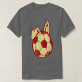 Cute Soccer Bunny Hunting Eggs Ball Soccer Player T-shirt (Design voorkant)