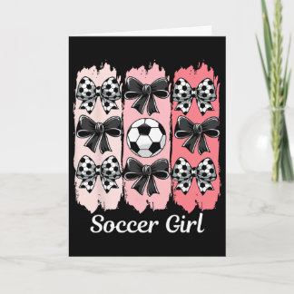 Cute Soccer Girl Coquette Bow Soccer Girl Soccer B Kaart