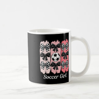 Cute Soccer Girl Coquette Bow Soccer Girl Soccer B Koffiemok