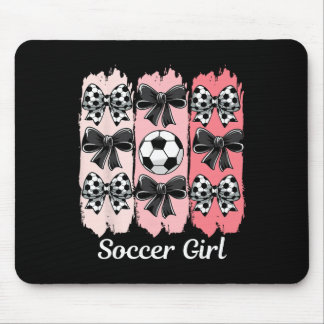 Cute Soccer Girl Coquette Bow Soccer Girl Soccer B Muismat