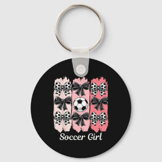 Cute Soccer Girl Coquette Bow Soccer Girl Soccer B Sleutelhanger