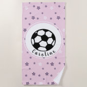 Cute Soccer Girl Feminine Girly Personalized Funny Strandlaken (Voorkant)