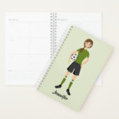 Cute Soccer Girl Illustratie met aangepaste naam Planner (Display)