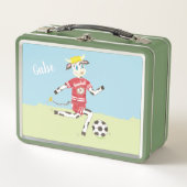 Cute soccer kind metal-lunchbox (Voorkant)