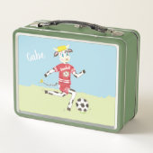 Cute soccer kind metal-lunchbox (Achterkant)