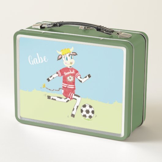 Cute soccer kind metal-lunchbox (Achterkant)