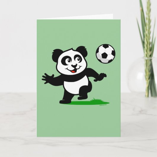 Cute Soccer Panda Kaart (Voorkant)
