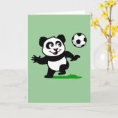 Cute Soccer Panda Kaart (Gele Bloem)