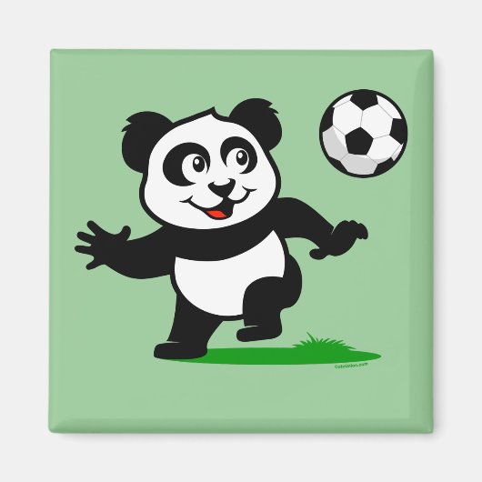 Cute Soccer Panda Magneet (Voorkant)