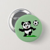 Cute Soccer Panda Ronde Button 5,7 Cm (Voorkant /achterkant)
