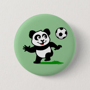 Cute Soccer Panda Ronde Button 5,7 Cm