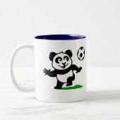 Cute Soccer Panda Tweekleurige Koffiemok (Links)