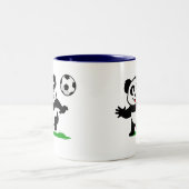 Cute Soccer Panda Tweekleurige Koffiemok (Center)