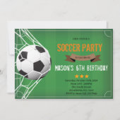 Cute soccer party Invitation Kaart (Voorkant)