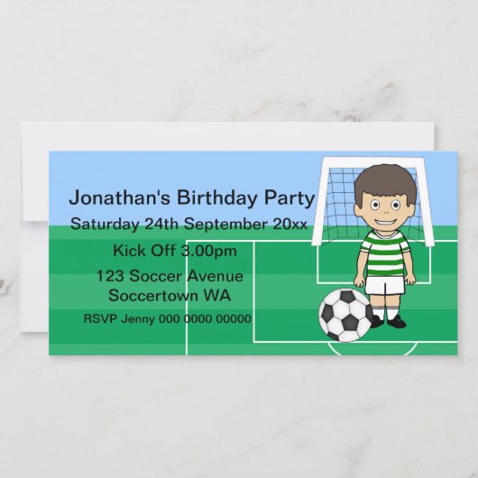 Cute Soccer Player Birthday Party Photo cards (Voorkant)