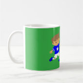 Cute Soccer Star Boy, Football Theme Koffiemok (Links)