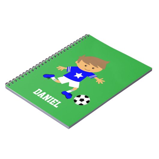 Cute Soccer Star Boy, Football Theme Notitieboek (Linkerzijde)