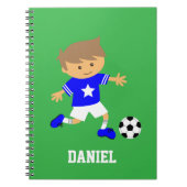 Cute Soccer Star Boy, Football Theme Notitieboek (Voorkant)