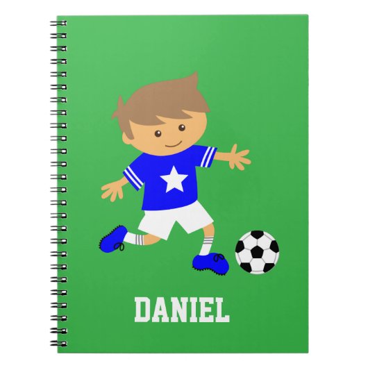 Cute Soccer Star Boy, Football Theme Notitieboek (Voorkant)