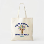Cute Social Work Inspirerend Quote Monogram Tote Bag (Voorkant)