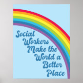 Cute Social Work Inspirerend Quote Rainbow Poster (Voorkant)