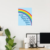 Cute Social Work Inspirerend Quote Rainbow Poster (Thuiskantoor)