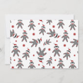 Cute Sock-aap met kerstkerstFeestdagen met kerstmi Kaart (Achterkant)