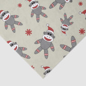 Cute Sock-aap met kerstpatronen voor kerstmis met  Tissuepapier (Detail)