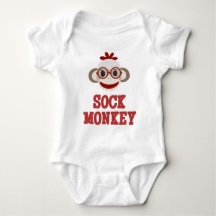 "Cute Sock Monkey" BABY BODYSUIT