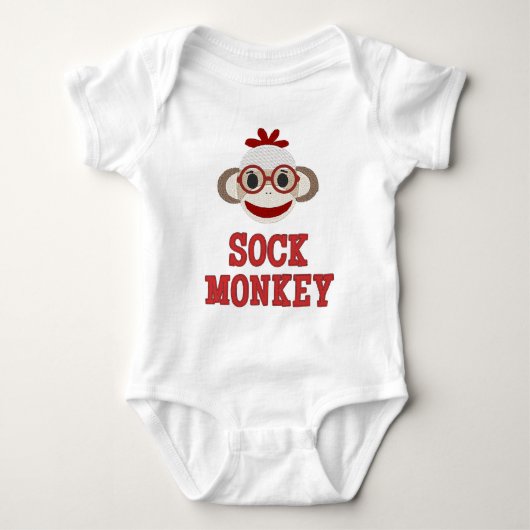 "Cute Sock Monkey" BABY BODYSUIT (Voorkant)