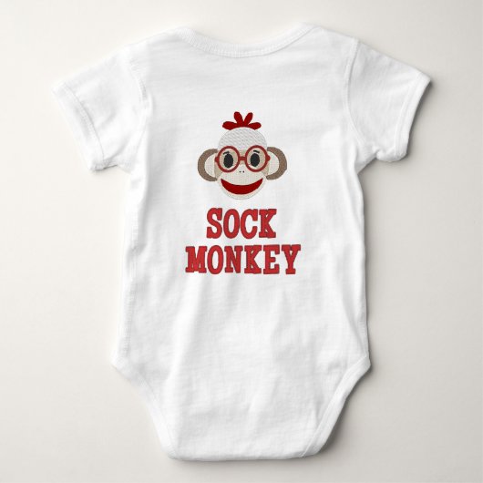 "Cute Sock Monkey" BABY BODYSUIT (Achterkant)