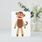 Cute Sock Monkey Briefkaart (Staand voorkant)
