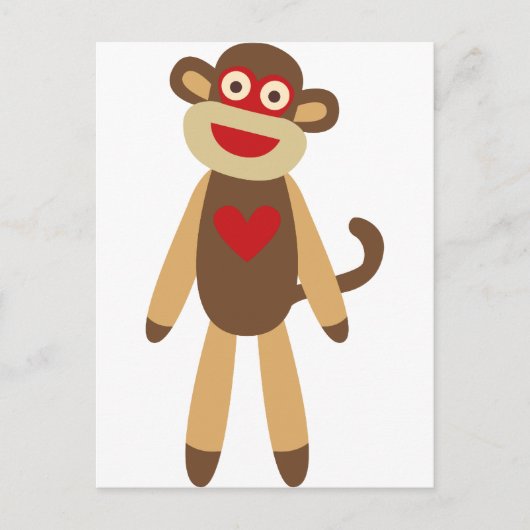 Cute Sock Monkey Briefkaart (Voorkant)