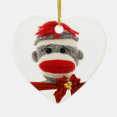 CUTE SOCK MONKEY CHRISTMAS ORNAMENT PERSONALISEERD (Voorkant)