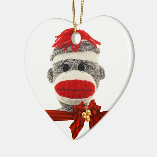 CUTE SOCK MONKEY CHRISTMAS ORNAMENT PERSONALISEERD (Links)
