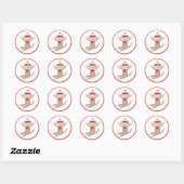 Cute Sock Monkey Envelope-zegels of touchtoperator Ronde Sticker (Vel)