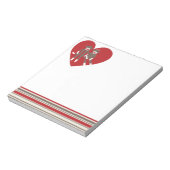 Cute Sock Monkey in Love Memo Notepad Notitieblok (Linkerzijde)
